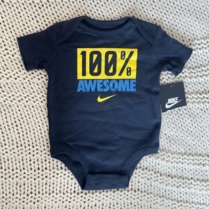NWT Nike Baby Boy Blue Snap Onesie 0-3 Months